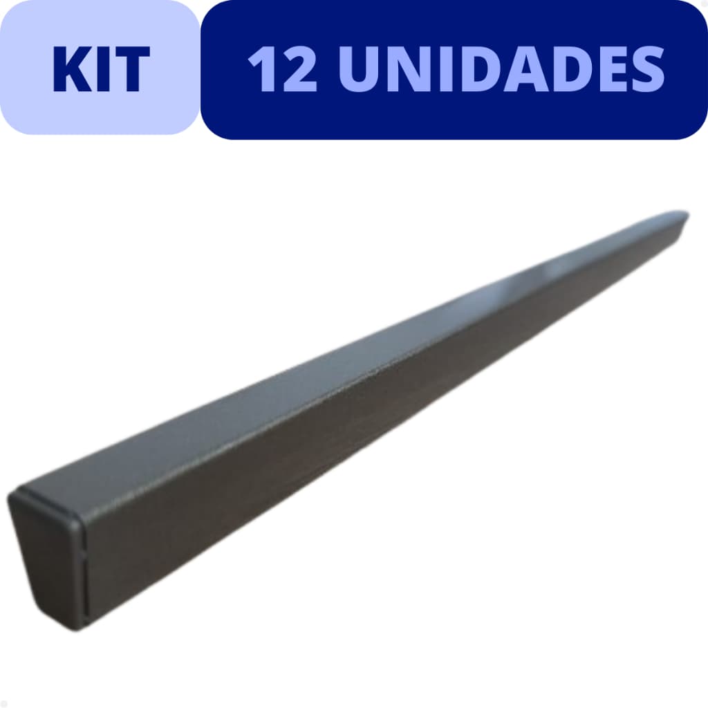 Kit 12 Puxador de Móveis em Alumínio cor Cobre  33cm Furação 320mm Formato Trapézio