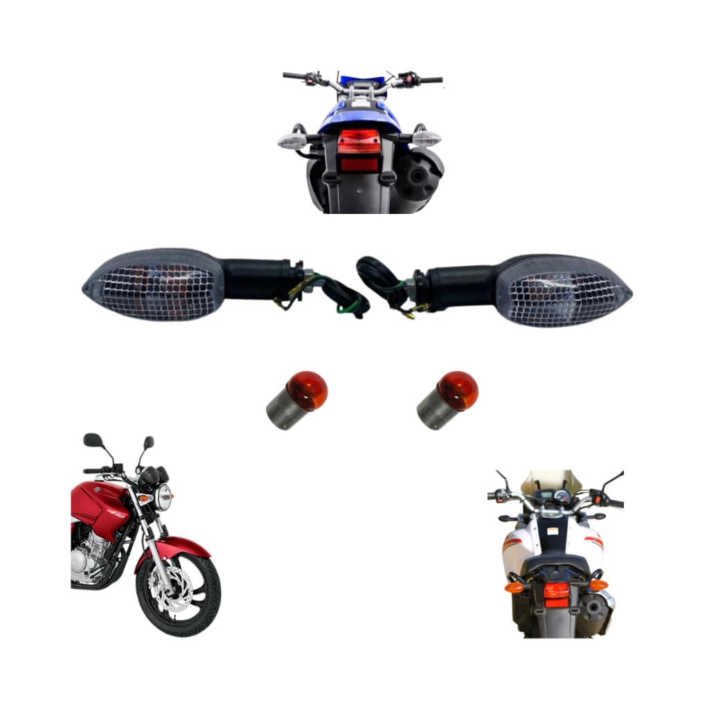 Kit 2 Pisca Traseiro Cristal Xtz250 Lander 2009 Até 2016 Fazer250 2005 Até 2010 Completo