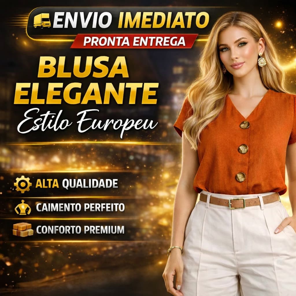 Blusa Feminina Estilo Europeu | Manga Curta