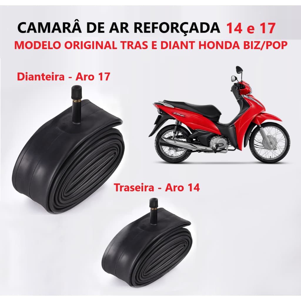 Camara Ar Moto Modelo Original Biz 125 100 Pop Shineray Jet Phoenix Camera Diant 17 Tras 14 Premium