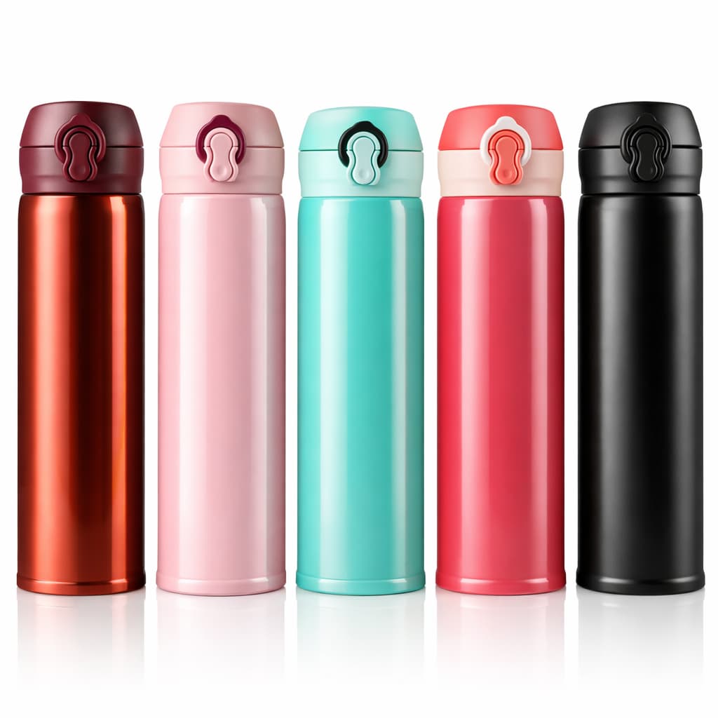 Garrafa Squeeze Térmica Aço Inox Portátil 400ml Com Tampa E Sistema de Trava