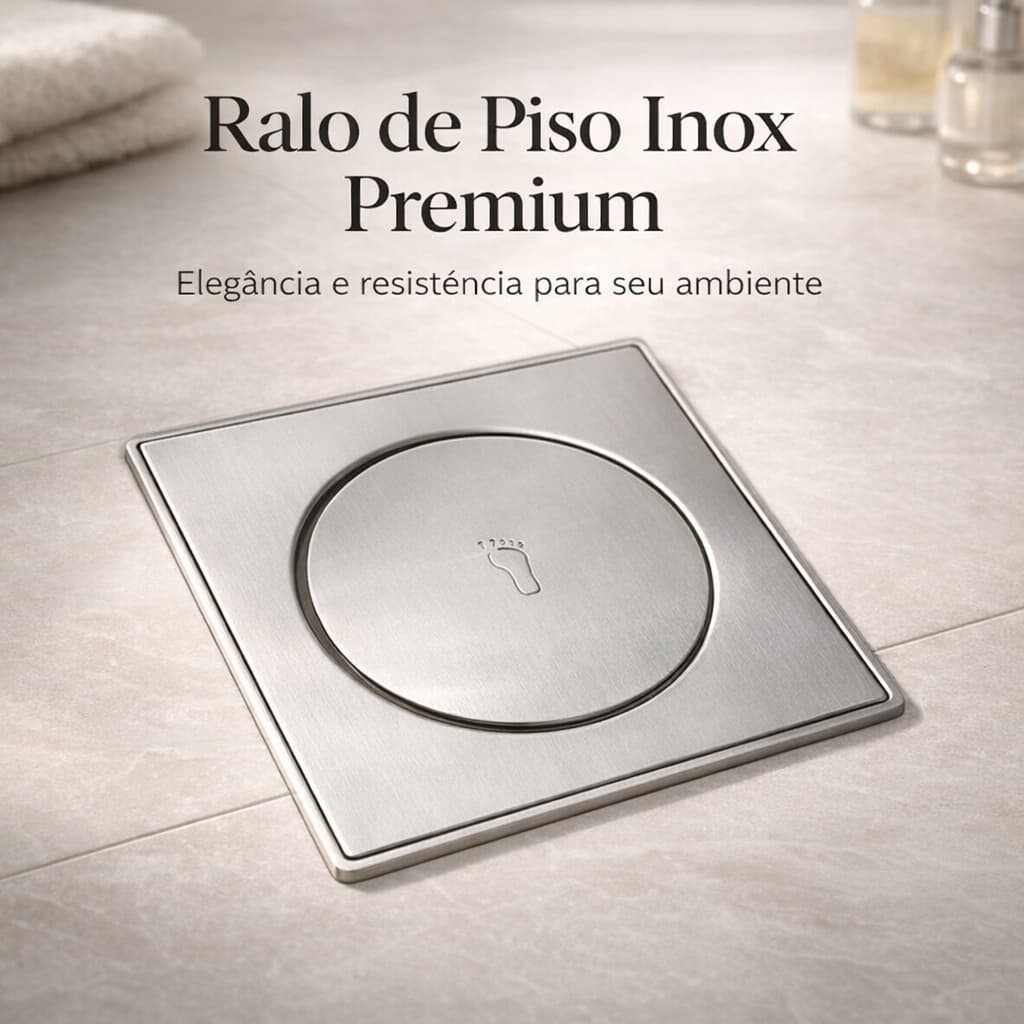 Ralo Inteligente 15x15 Inox Design Oculto Sistema Pop-Up Inteligente Banheiro Cozinha