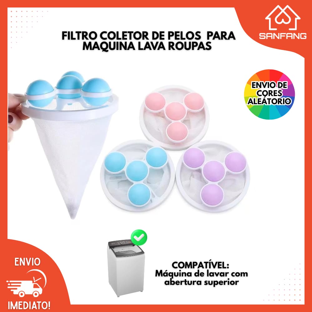 Filtro Coletor de Pelos Fiapos e Cabelos Para Maquina Lava Roupas Saco Flutuante Para Remover Resíduos de Lavagem