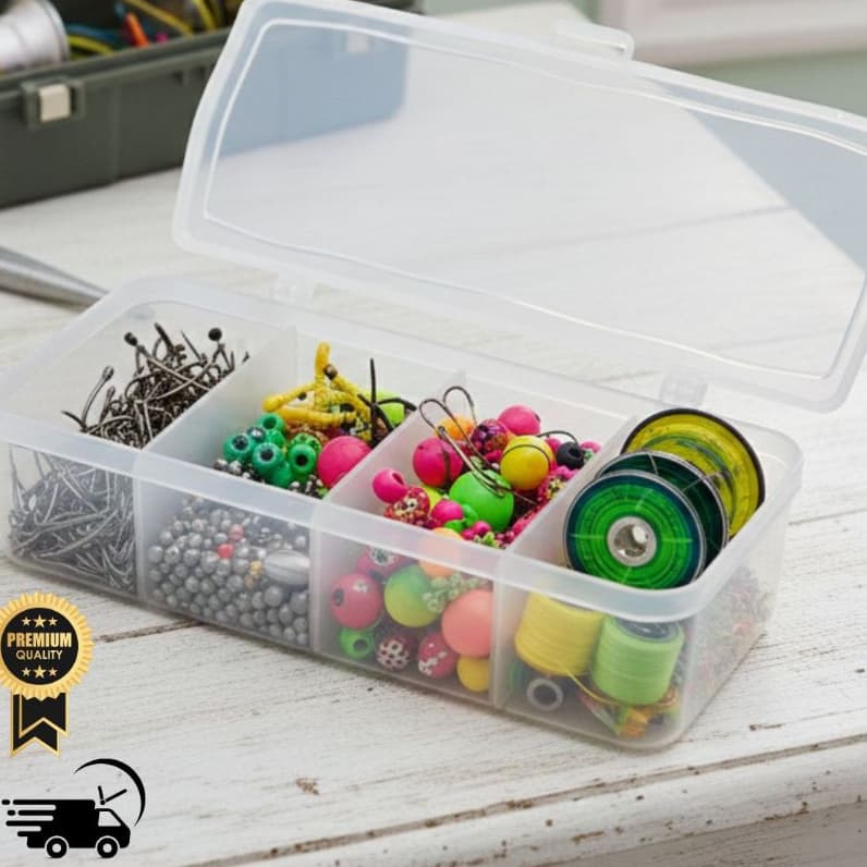 Organizador Porta Treco Esmalte Bijuterias Remédios Ferramentas Costura com 4 Divisórias Caixa Box