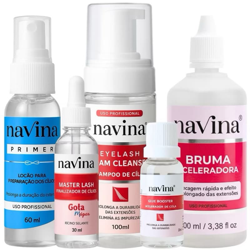 Kit Completo Navina Cuidado Fixação P/ Extensão De Cílios