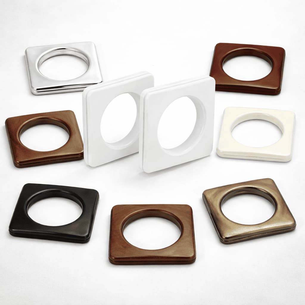 Ilhós 50 Pares Quadrado 28mm P/ Cortina Argola Kit