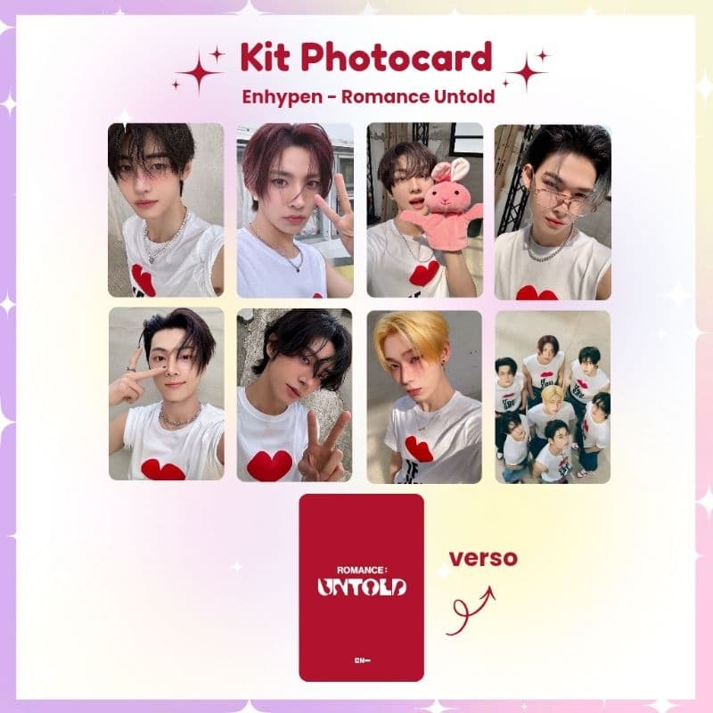 Kit 8 Photocards Enhypen Romance Untold - Photocard Fanmade fotos prontas (LEIA A DESCRIÇÃO)