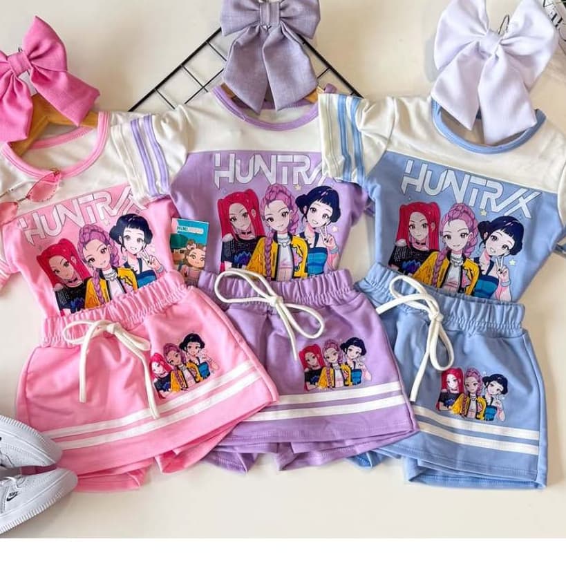 Conjunto infantil menina Guerreiras Do K-Pop Huntrix tendência menina estilosa