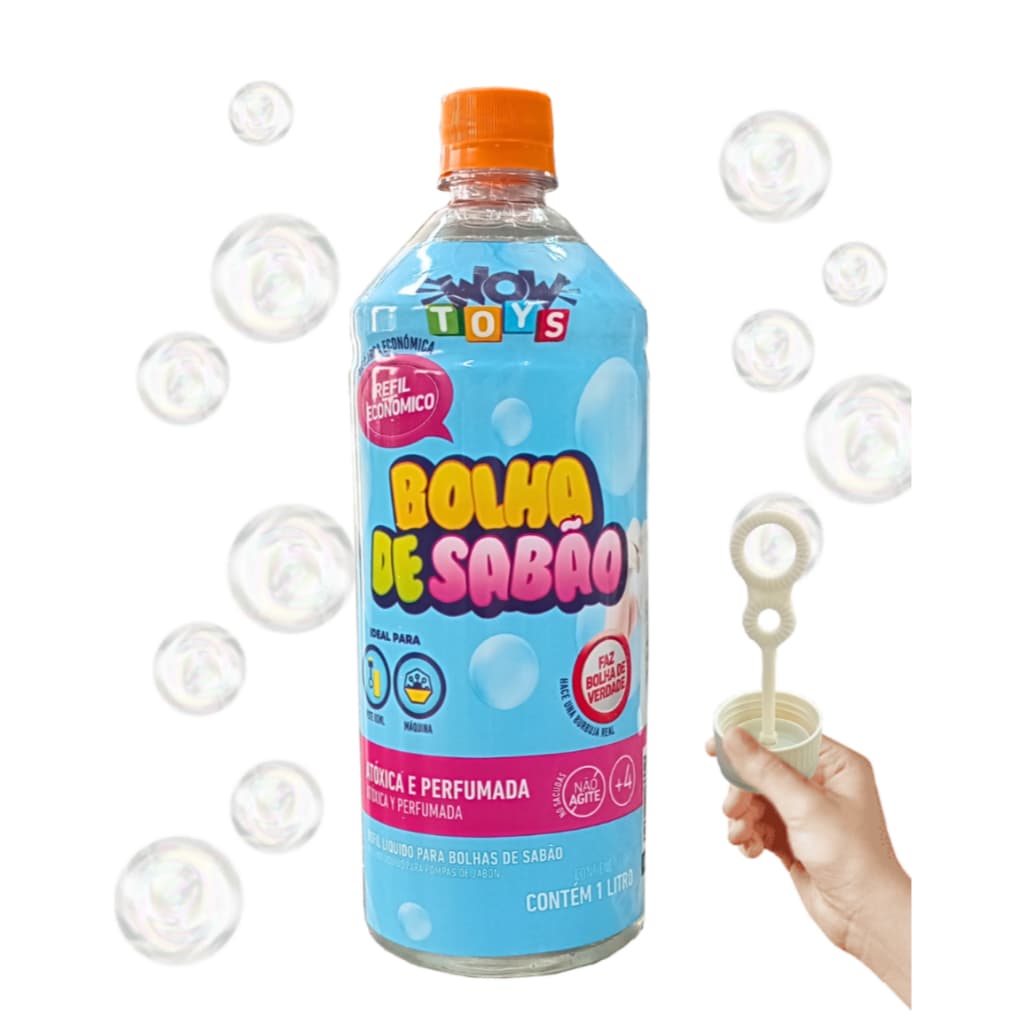 Refil Bolha de Sabão Brinquedo Diversão Wow Toys 1 L Plus