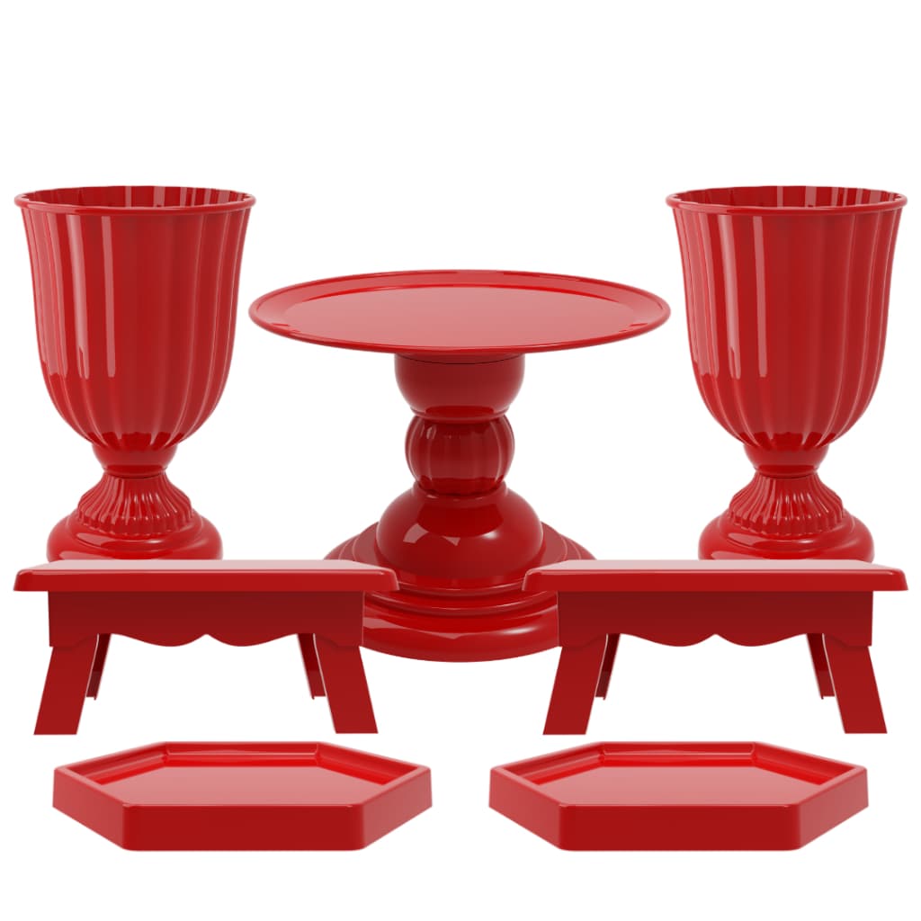 Kit Completo 5 Peças Decoração Mesa Boleira Vasos Doces Bandejas Aniversário Chá de Bebê