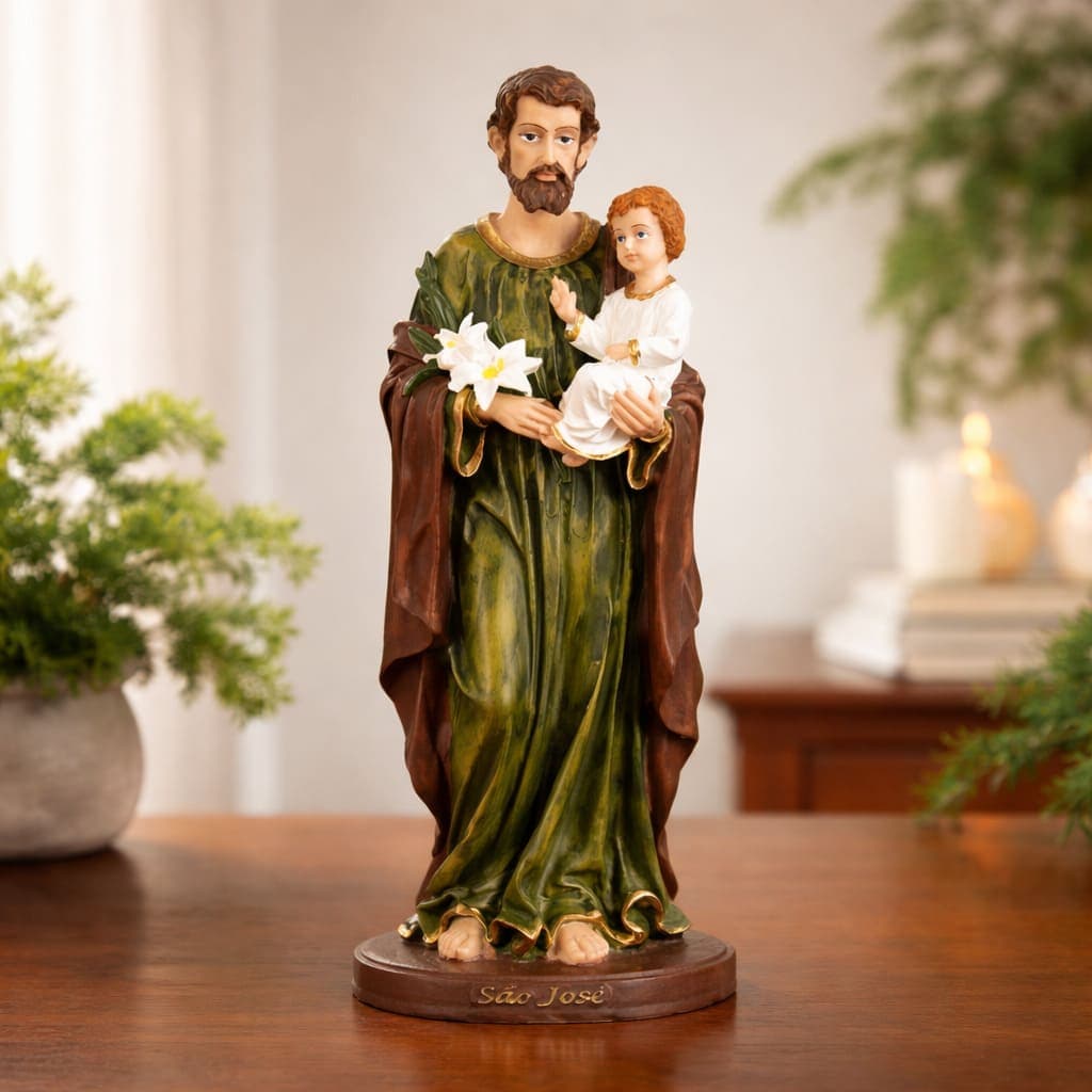 Imagem São José 30cm Resina Decoração Religiosa