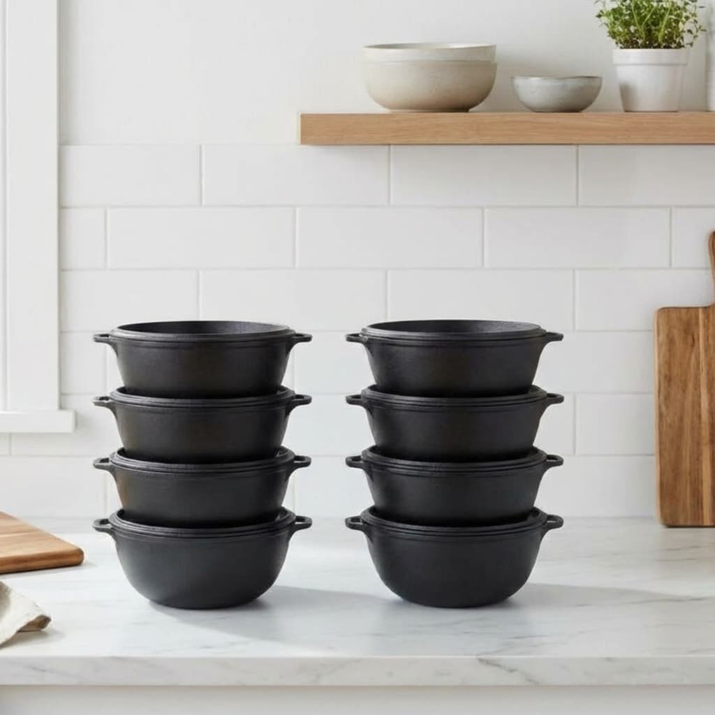 Pote Redondo Plástico 1L Bowl Kit 10 Peças Saladeira