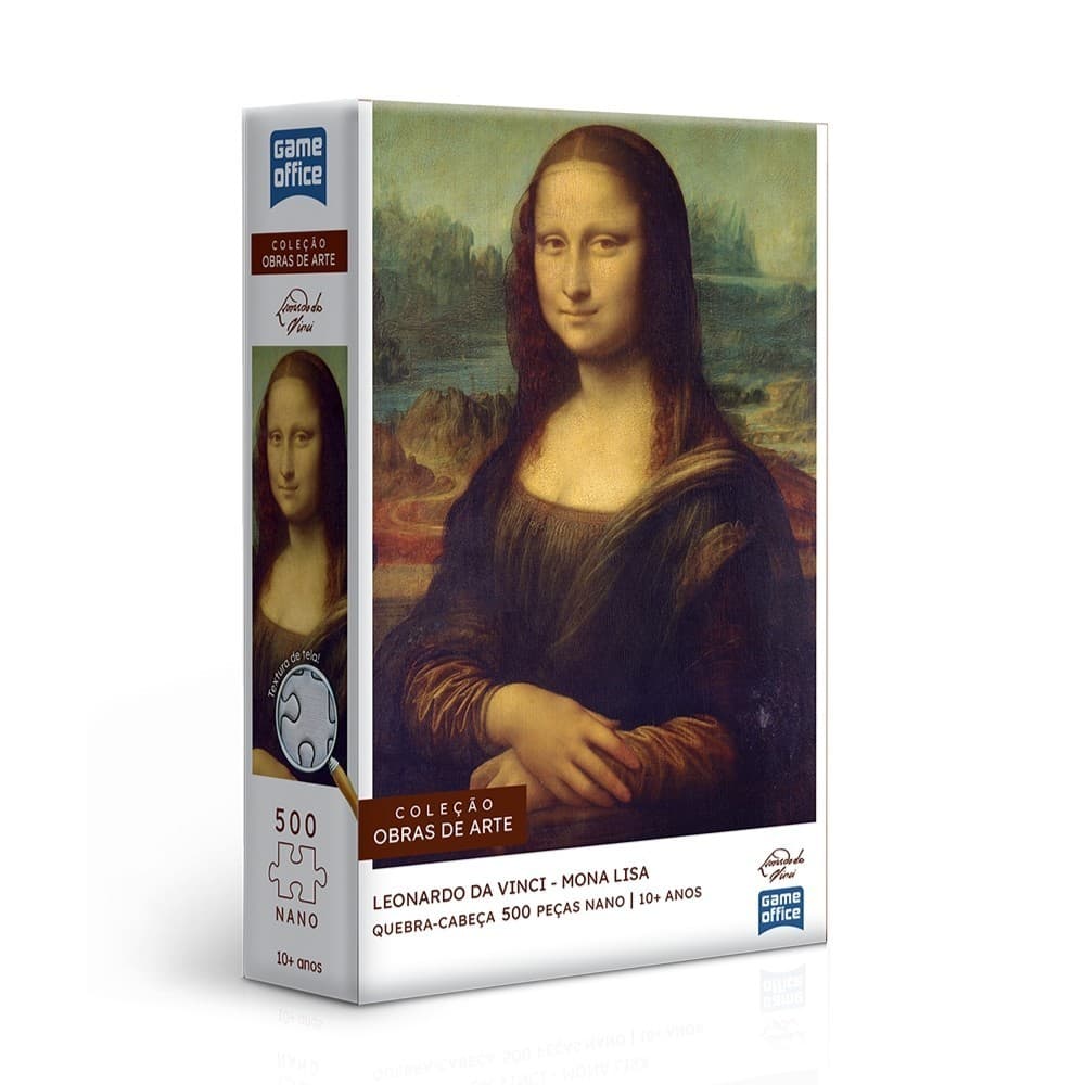 QUEBRA CABEÇA A MONALISA LEONARDO DA VINCI 500 PEÇAS NANO TOYSTER COLEÇÃO OBRAS ARTE MONTAR PUZZLE