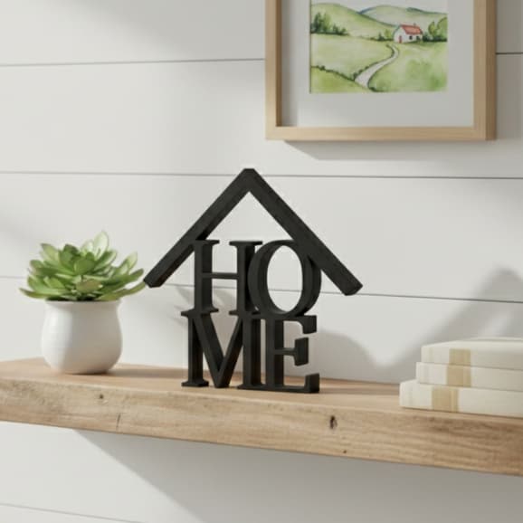 Kit 3 Enfeites Decorativos Palavra Home - Decoração Multiuso