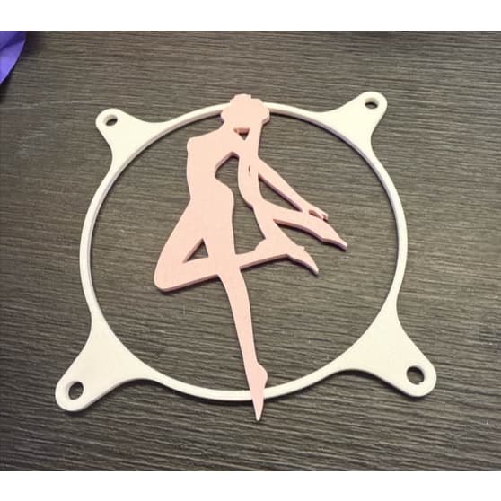 grade fan cooler Sailor Moon, fan gril,fan cooler anime, proteção, PC gamer, magical girl, peça impressa em 3D