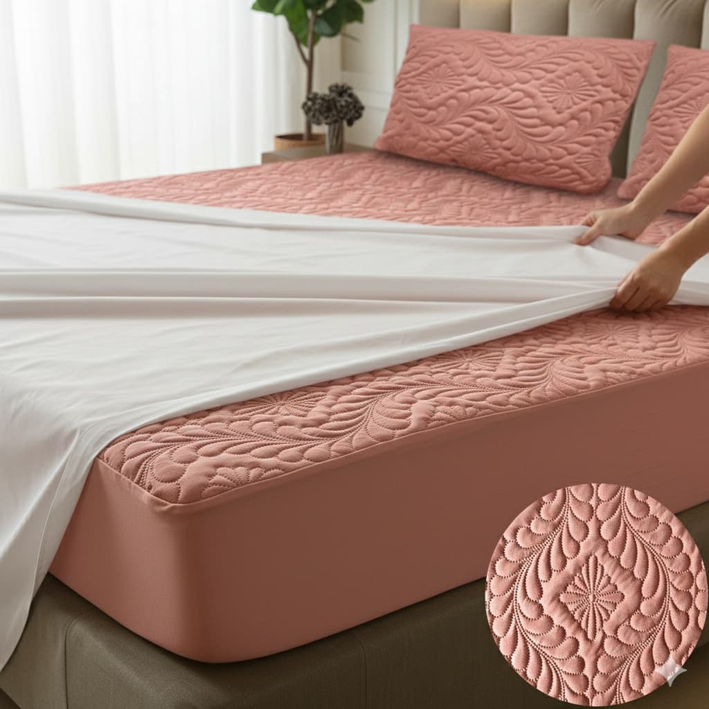 Kit Capa de Colchão Matelado c/ Porta Travesseiro 3 Pçs Proteção e Beleza Tam Solteiro Casal Queen King Super King