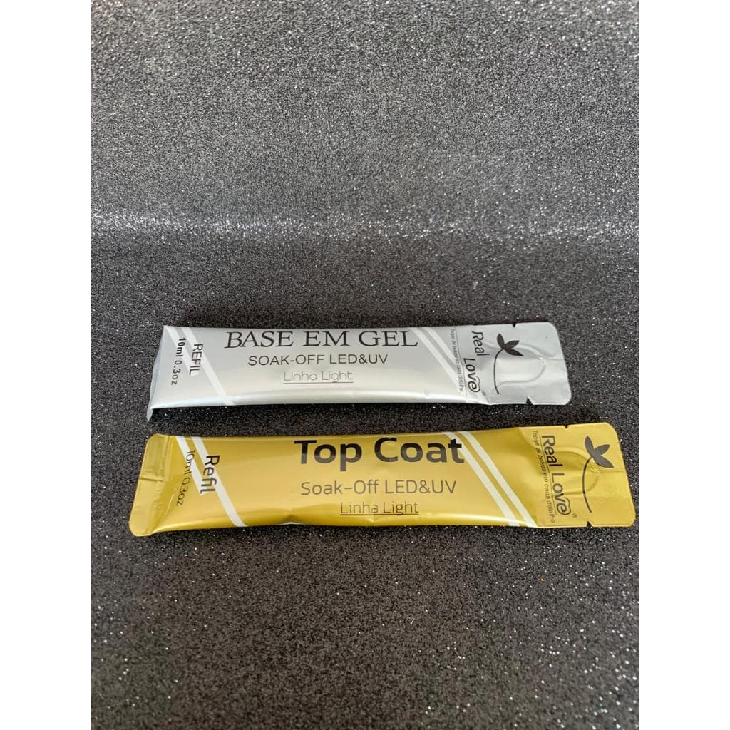Kit Refil Top Coat & Base Em Gel - 10ml - Real Love