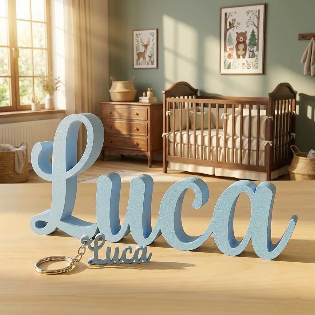 Letreiro Nome Personalizado Decorativo Infantil de Mesa e Estante v8