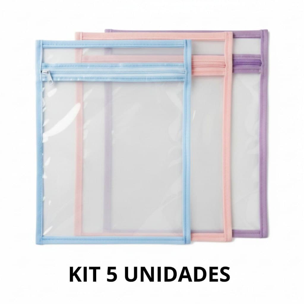 kit com 5 sacos organizadores transparente tipo cristal para maternidade, viagens