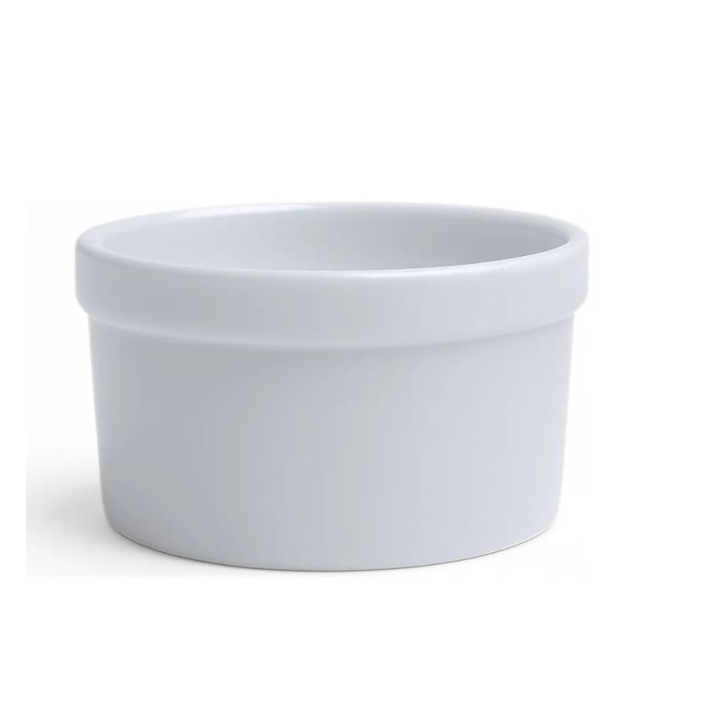 Ramekin 210ml Porcelana Molheira Molho Servir Hotel Branco Lisa