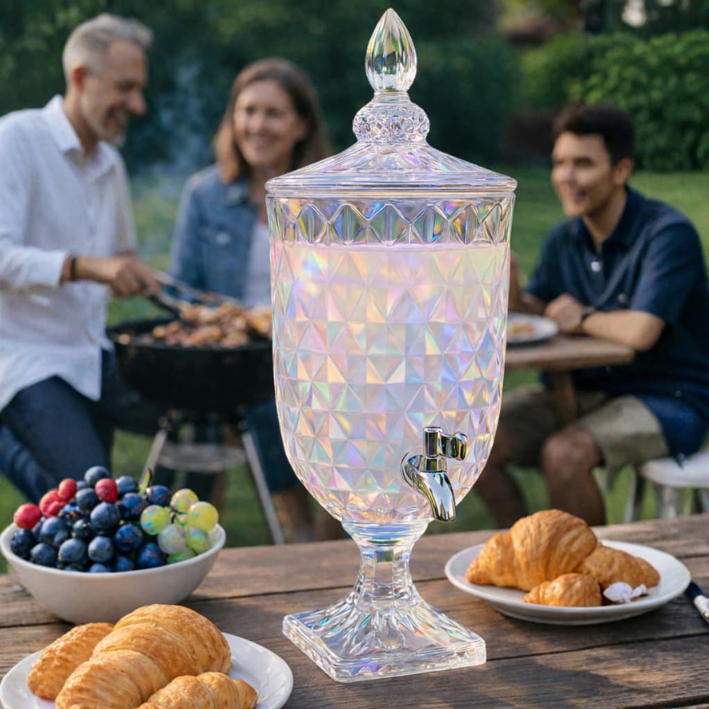 Suqueira Vidro Diamond 2L 5 L furta-cor Torneira Elegância Praticidade Luxo Diamante Buffet Eventos