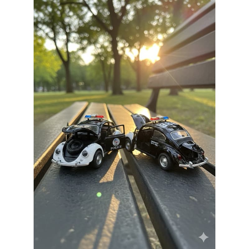 Fusca em miniatura produzida com metal de alta qualidade, rodas se movimentam com fricção. Tem um visual irado e possui