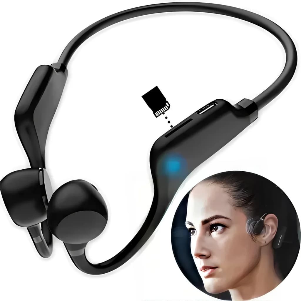 Fone Bluetooth Condução Óssea Esportivo Entrada P Cartão Sem Fio Ciclismo Corrida Alta Qualidade