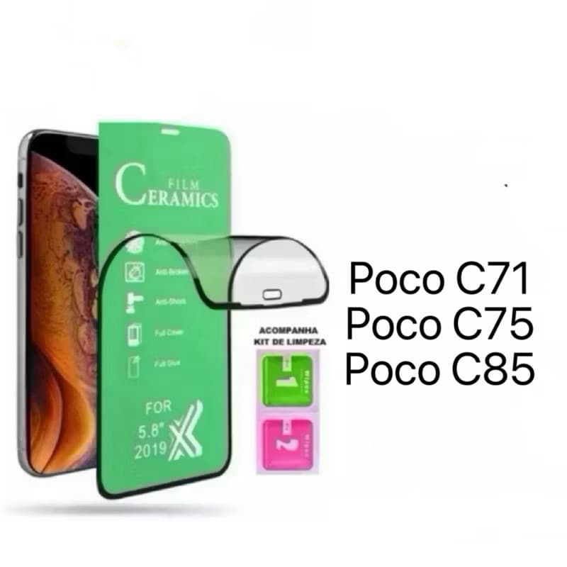 Película Cerâmica 9D 3D Gel Hidrogel Flexíve Para Redmi Poco C71 Poco C75 C85