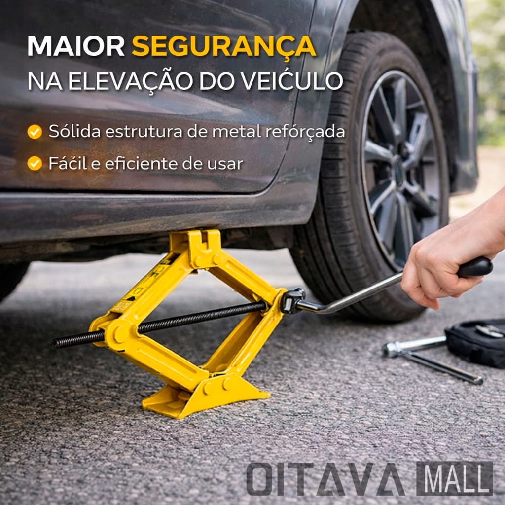 Macaco Hidráulico Sanfona Para Carro Suv 42cm Universal