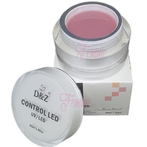 Gel D&Z Cover Control Led Camuflagem Natural White Clear Auto Nivelante 30 ML