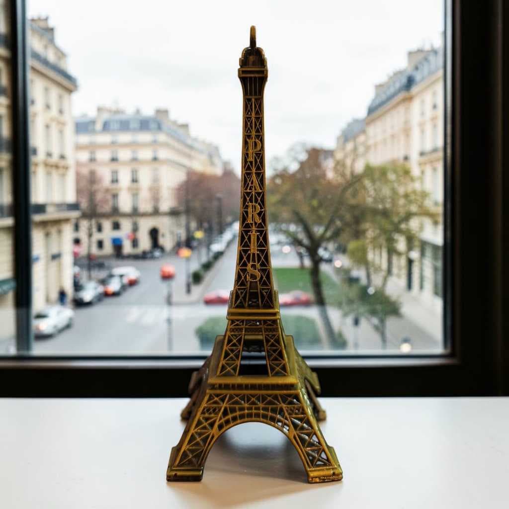 Miniatura Escultura Torre Eiffel Paris Metal Decorativo