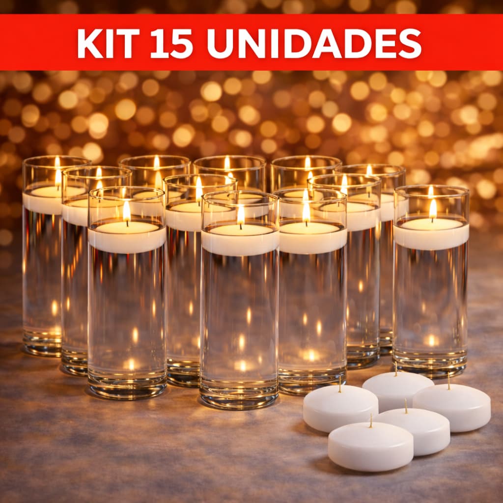 15 Velas Flutuante para Festas Decoração Vela que Flutuam Até18 Horas Acesas