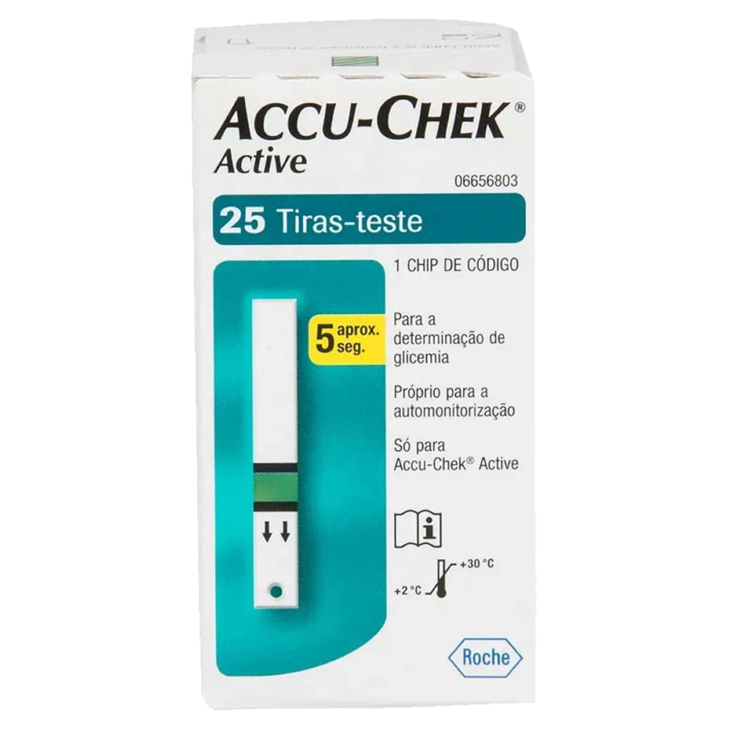 Accu Check Active Com 25 Tiras de Teste