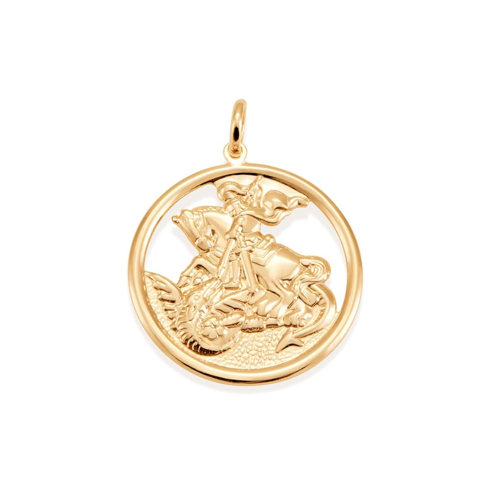 Pingente Folheado A Ouro São Jorge Rommanel 541256