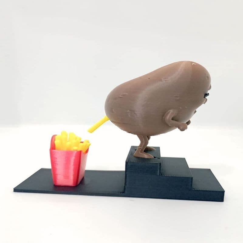 miniatura de batata frita engraçada  humor - como as batatas fritas são feitas - impressão 3d PLA presente engraçado