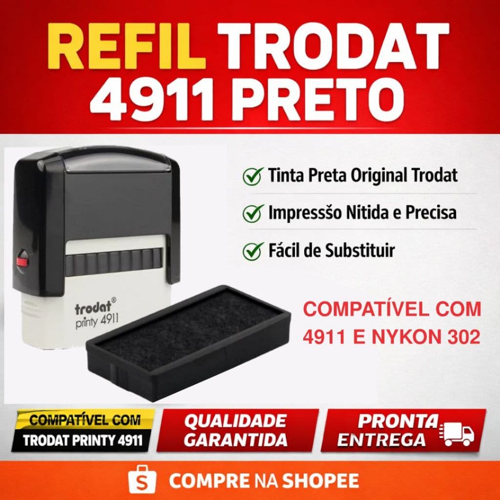 REFIL/ALMOFADA PARA CARIMBOS AUTOMÁTICOS TRODAT 4911 E NYKON 302