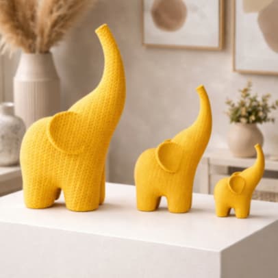 Decoração Minimalista - Kit 3 Elefantes – Elegância, Personalidade e Estilo para Sua Casa!