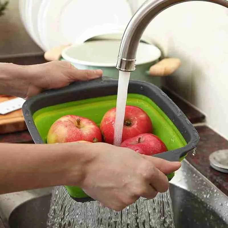 Escorredor de Louça Silicone Dobrável Quadrado