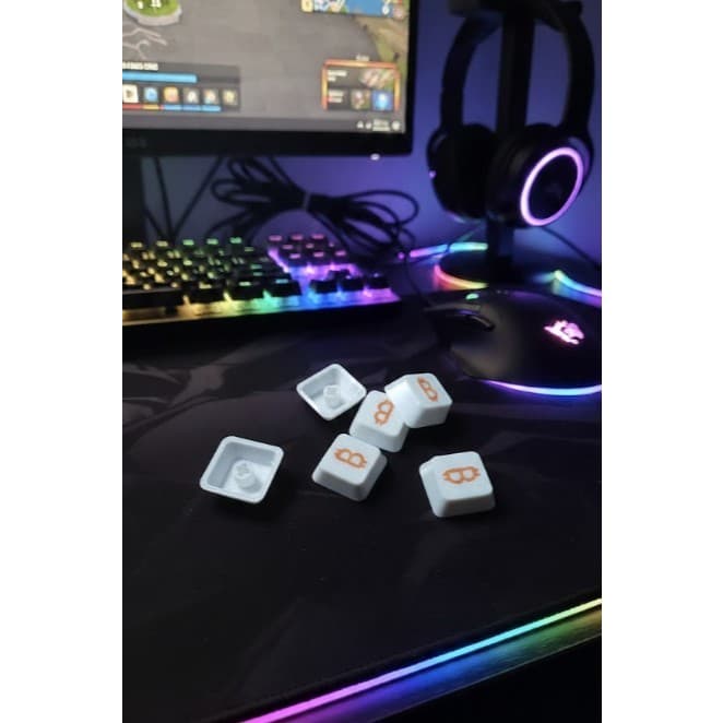 Kit 6 Keycaps Teclas de Teclado Gamer Bitcoin + BRINDE