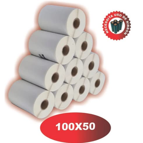 6000 Mil etiquetas Kit 12 Rolos Etiqueta Adesiva 100x50mm Couche