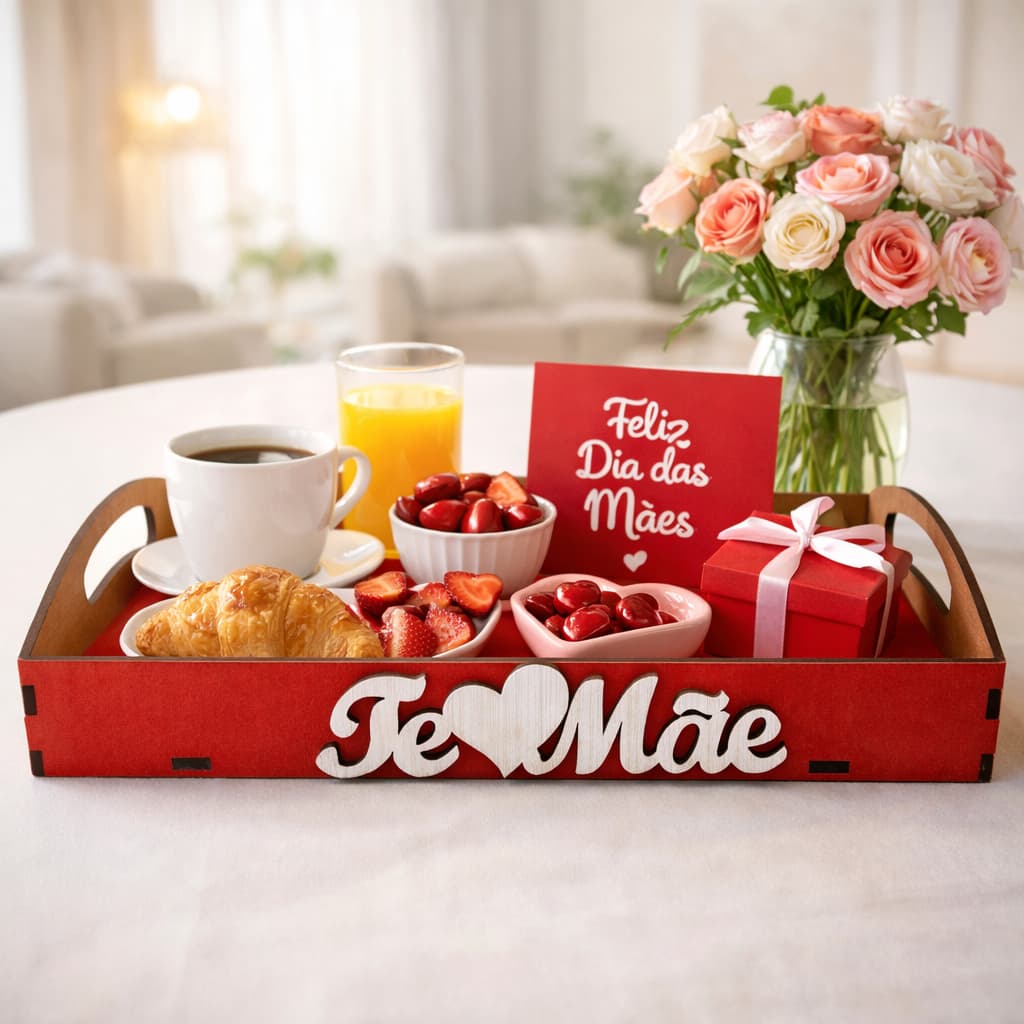 Bandeja Tematicas 20x15x4 Mães Namorados Presentes Chocolates Multiuso Organizadora Mdf Tinta Pintura Lembrancinha