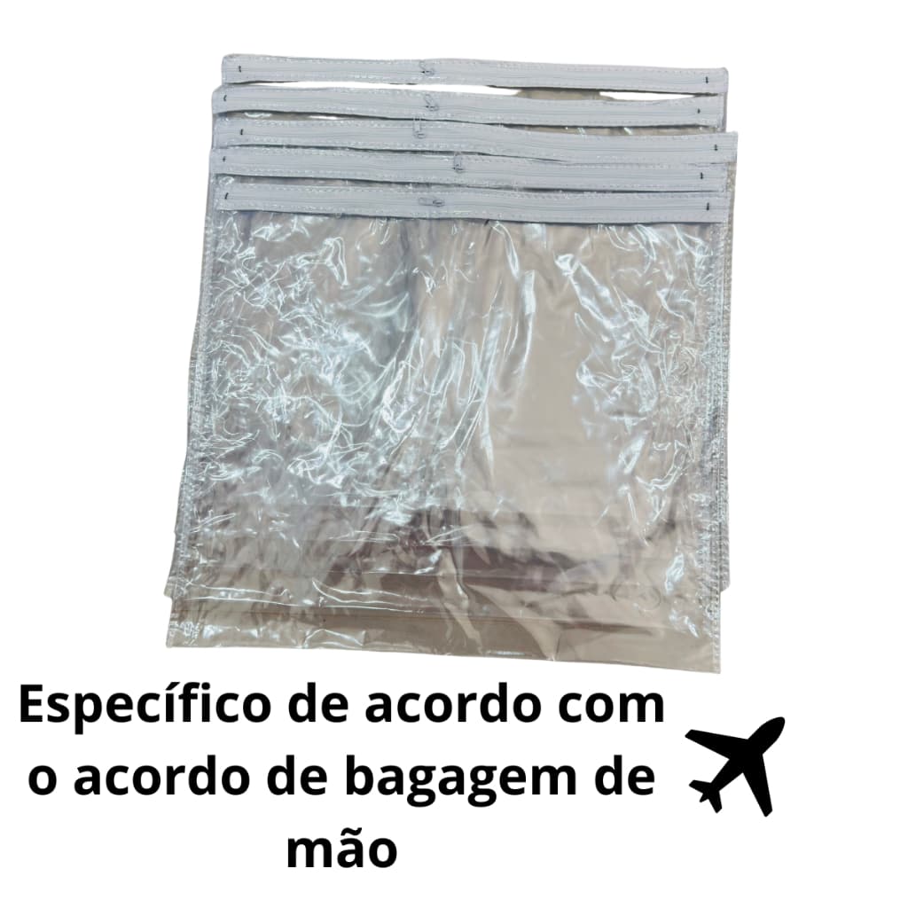 Kit 10 Organizador Multiuso Embalagem PVC c/ Zíper 50x44