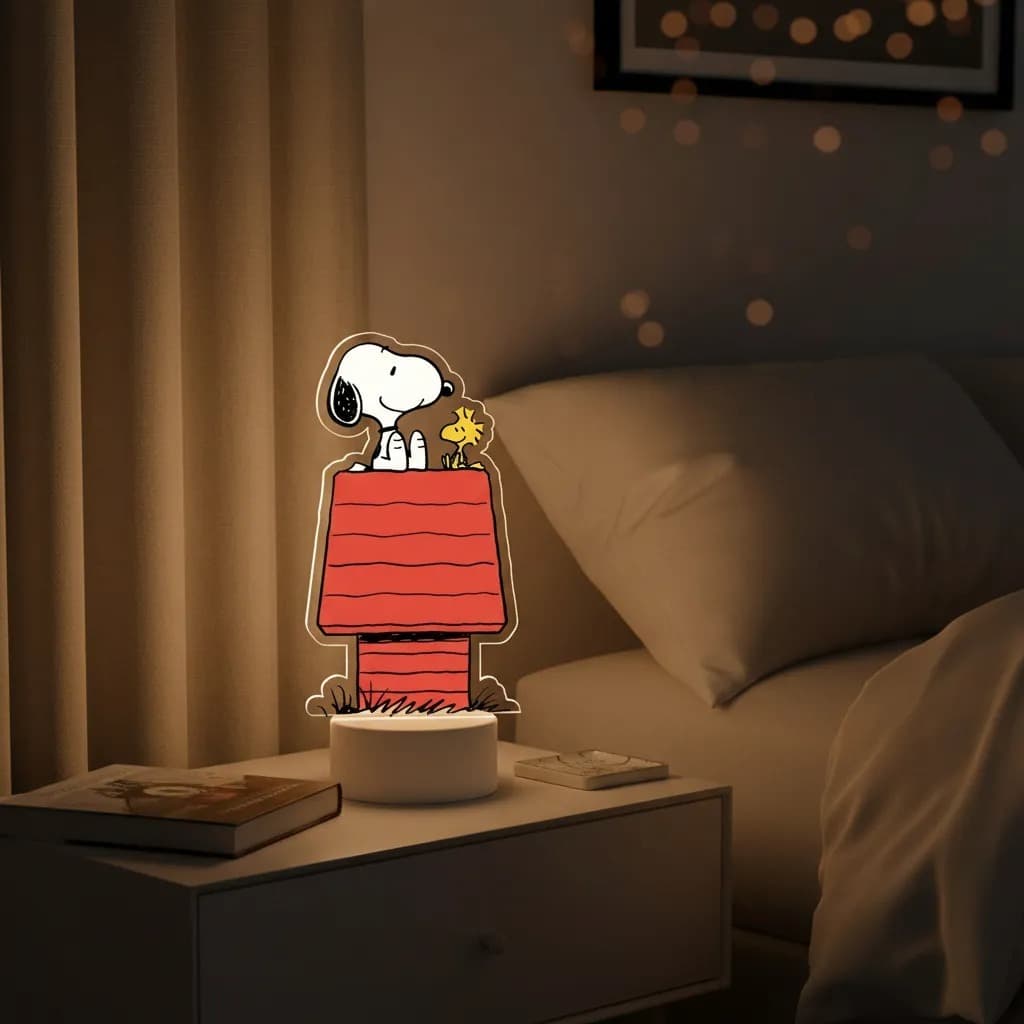 Luminária LED UV Colorida Snoopy Presente Criativo