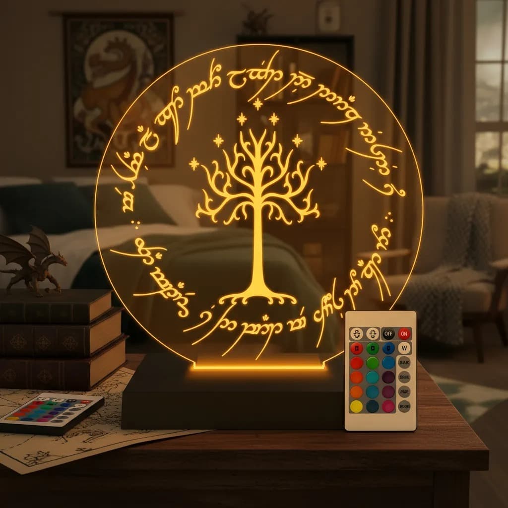 Luminária Led 3d Árvore de Gordon Senhor dos Aneis | Abajur Presente Criativo Decoração