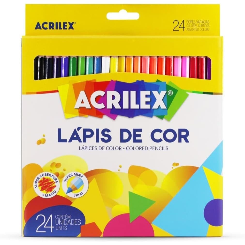 Lápis De Cor 24 Cores Escolar Acrilex
