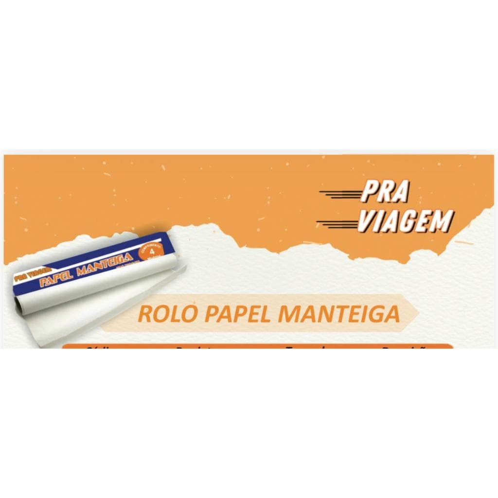 Rolo de Papel Manteiga -  0,29cmx4,0mm CX C/25 UNID - PRA VIAGEM