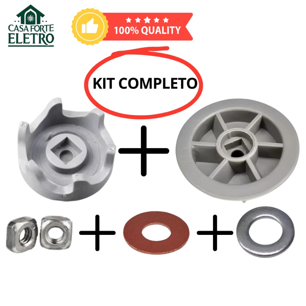 Kit Arraste Reforçado Copo + Motor + Arruelas para Liquidificador Cadence LIQ366 – Ótima qualidade