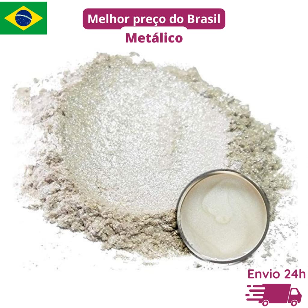 Pigmento mica perolado branco metálico 10/20/50/100g alta qualidade artesanato resina gesso biscuit
