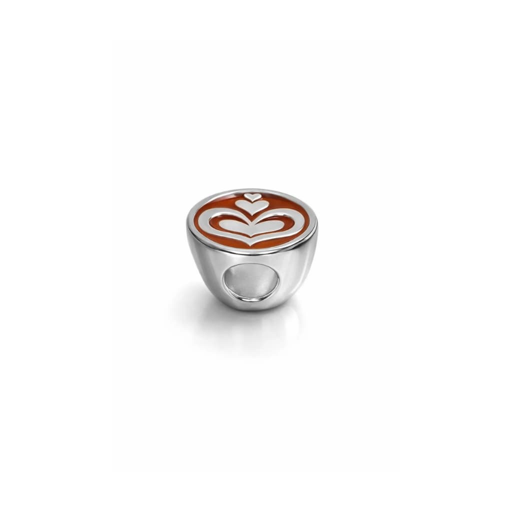 Berloque Xicara Capuccino Café Aço Inox Pode Molhar Pingente Charm