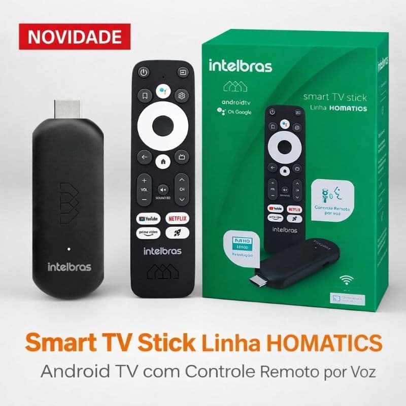 STREAMING STICK TV BOX INTELBRAS FULL HD CONTROLE POR VOZ
